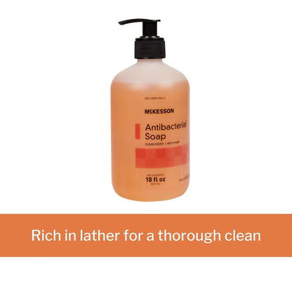 McKesson Antibacterial Liquid Hand Soap, 18 oz Pump Bottle, Clean Scent Avelisse