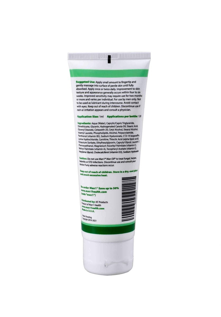 Man1 Man Oil Penile Health Cream - Advanced Care for Dry, Red, Cracked, Discolored, Irritated or Peeling Male Skin - 4 oz Avelisse