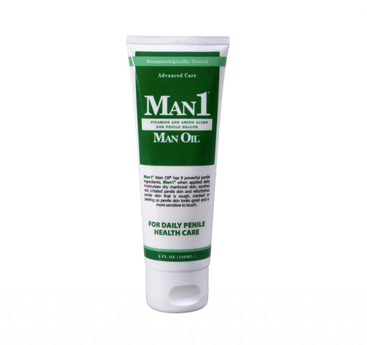 Man1 Man Oil Penile Health Cream - Advanced Care for Dry, Red, Cracked, Discolored, Irritated or Peeling Male Skin - 4 oz Avelisse