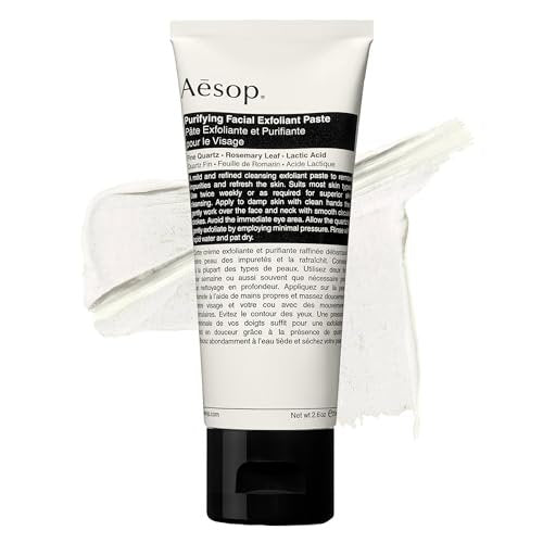 Aesop Purifying Facial Exfoliant Paste | Cream-Based Cleanser with Fine Quartz, Rosemary Leaf & Lactic Acid | 75mL Avelisse