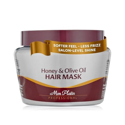 Mon Platin Honey & Olive Oil Hair Mask 500g – Deep Conditioner with Dead Sea Minerals, Royal Jelly & Propolis for Dry, Damaged, Colored, Permed or Split-End Hair
