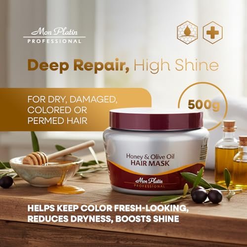 Mon Platin Honey & Olive Oil Hair Mask 500g – Deep Conditioner with Dead Sea Minerals, Royal Jelly & Propolis for Dry, Damaged, Colored, Permed or Split-End Hair - görsel 6