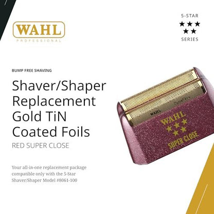 Wahl Professional 5 Star Series Shaver Shaper Replacement Foil – Super Close Shaving, Hypo-Allergenic Gold Avelisse