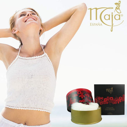 Myrurgia Maja Perfumed Dusting Powder with Puff, 5.3 oz – Classic Spanish Fragrance Body Powder Avelisse