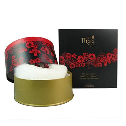 Myrurgia Maja Perfumed Dusting Powder with Puff, 5.3 oz – Classic Spanish Fragrance Body Powder Avelisse