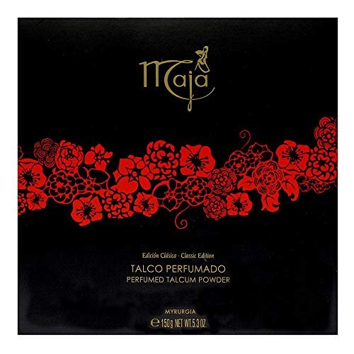 Myrurgia Maja Perfumed Dusting Powder with Puff, 5.3 oz – Classic Spanish Fragrance Body Powder Avelisse