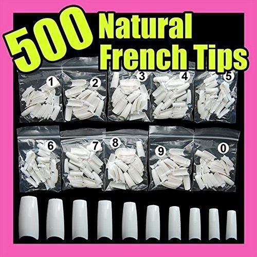 CJESLNA 500pcs French Acrylic False Artificial Nail Art Tips - Full Cover Nail Tips for Manicure - görsel 4