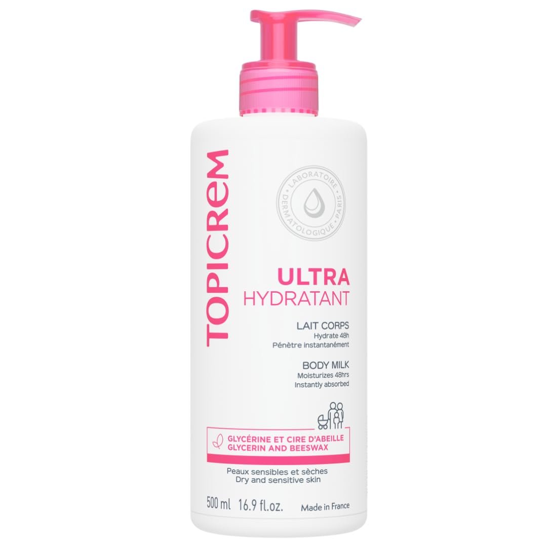 Topicrem Ultra-Moisturising Body Milk – 500 ml, Intense Hydration with Hyaluronic Acid Avelisse