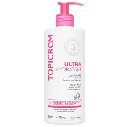 Topicrem Ultra-Moisturising Body Milk – 500 ml, Intense Hydration with Hyaluronic Acid Avelisse