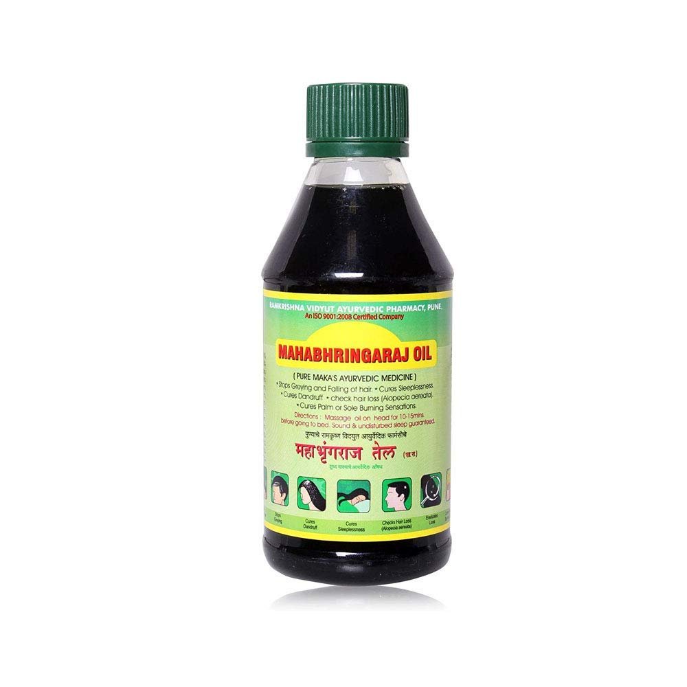 Mahabhringraj Ramakrishna Pharma Scalp Massaging Oil – Ayurvedic Hair Treatment Oil for Dry Scalp & Hair Growth, 200 ml - görsel 1