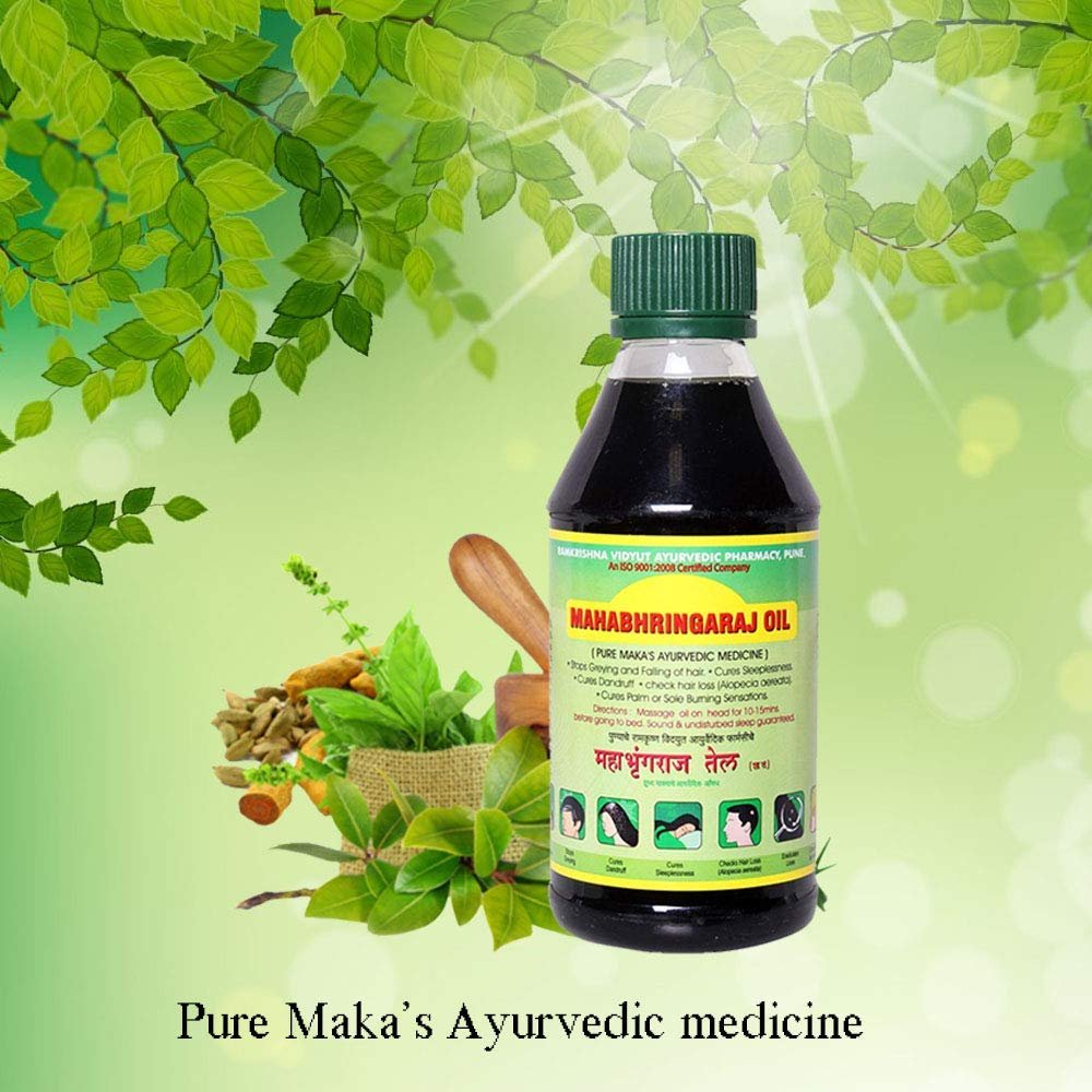 Mahabhringraj Ramakrishna Pharma Scalp Massaging Oil – Ayurvedic Hair Treatment Oil for Dry Scalp & Hair Growth, 200 ml - görsel 7
