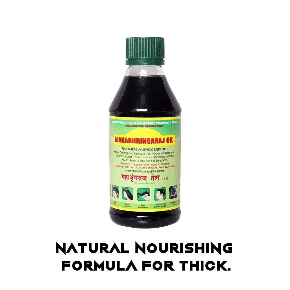 Mahabhringraj Ramakrishna Pharma Scalp Massaging Oil – Ayurvedic Hair Treatment Oil for Dry Scalp & Hair Growth, 200 ml - görsel 3