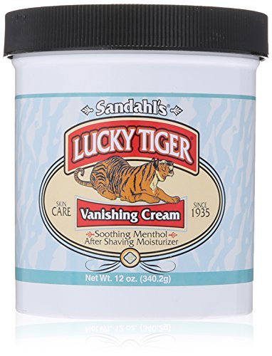 Lucky Tiger Sandahl’s Vanishing Cream (12 oz) – Classic Cooling Aftershave for Men & Face Moisturizer – Soothes Razor Burn & Bumps Avelisse