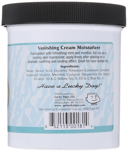 Lucky Tiger Sandahl’s Vanishing Cream (12 oz) – Classic Cooling Aftershave for Men & Face Moisturizer – Soothes Razor Burn & Bumps Avelisse
