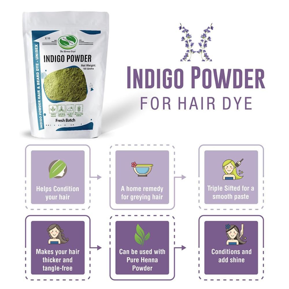 200g Indigo Powder for Hair Dye & Color – The Henna Guys - görsel 10