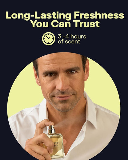 PB ParfumsBelcam Classic Match CM Eau De Toilette Spray for Men - Fresh, Woody, Floral, Long-Lasting Cologne, 2.5 Fl Oz Avelisse