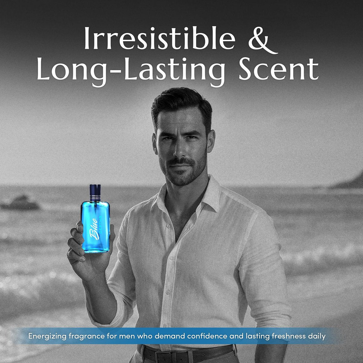 PB ParfumsBelcam Blue Depths Eau de Toilette for Men - Fresh Aquatic Cologne with Crisp Citrus, Warm Musk & Amber - 3.4 Fl Oz - görsel 9