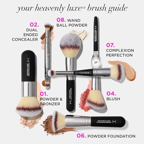 IT Cosmetics Heavenly Luxe Flat Top Buffing Foundation Brush #6 - Professional Foundation Brush for Liquid & Powder Makeup Avelisse