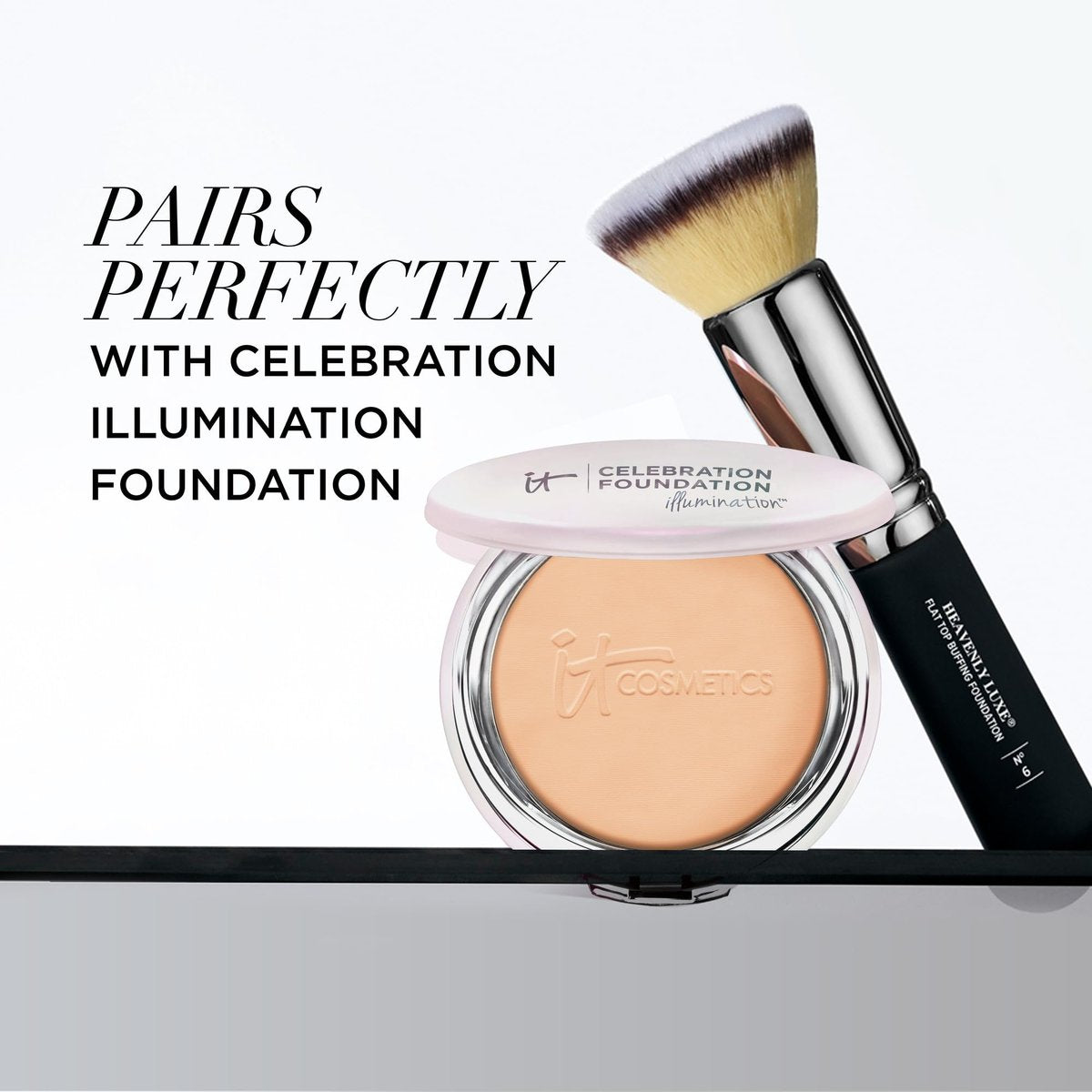 IT Cosmetics Heavenly Luxe Flat Top Buffing Foundation Brush #6 - Professional Foundation Brush for Liquid & Powder Makeup Avelisse