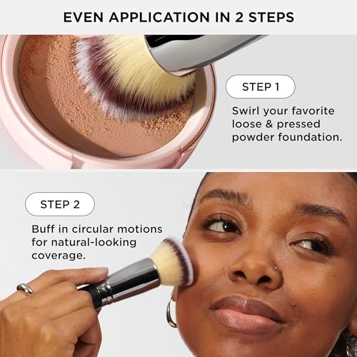 IT Cosmetics Heavenly Luxe Flat Top Buffing Foundation Brush #6 - Professional Foundation Brush for Liquid & Powder Makeup Avelisse