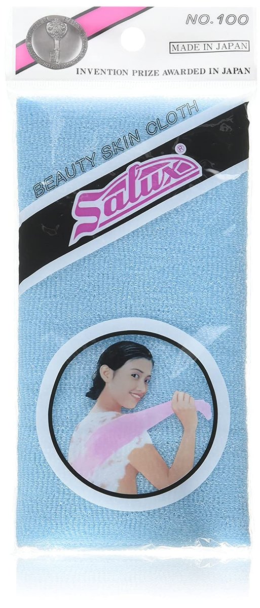 Salux Nylon Japanese Beauty Skin Bath Wash Cloth/Towel (3 Pack) - Blue Avelisse