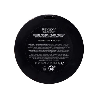 Revlon ColorStay Pressed Powder Face Makeup - Longwearing, Fragrance-Free, Noncomedogenic, 840 Medium, 0.3 oz