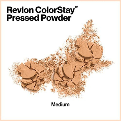 Revlon ColorStay Pressed Powder Face Makeup - Longwearing, Fragrance-Free, Noncomedogenic, 840 Medium, 0.3 oz
