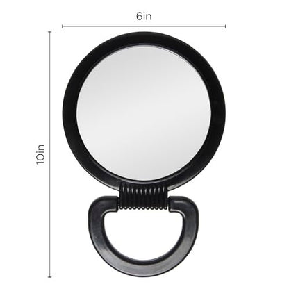 Diane Hand Mirror – Double-Sided 1X and 3X Magnification, Lightweight Portable Handheld Mirror with Handle, Ideal for Makeup, Shaving, & Everyday Beauty, Compact Size for Travel & Gym – 6" Diameter