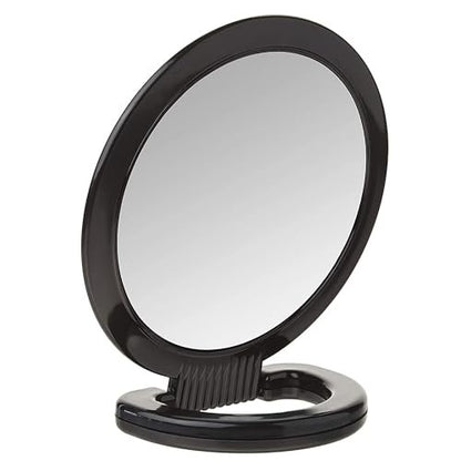 Diane Hand Mirror – Double-Sided 1X and 3X Magnification, Lightweight Portable Handheld Mirror with Handle, Ideal for Makeup, Shaving, & Everyday Beauty, Compact Size for Travel & Gym – 6" Diameter