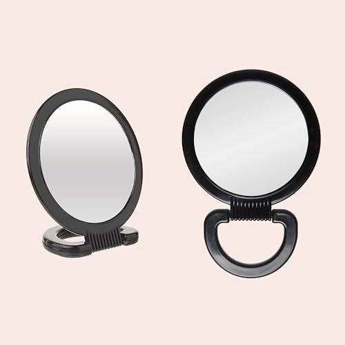Diane Hand Mirror – Double-Sided 1X and 3X Magnification, Lightweight Portable Handheld Mirror with Handle, Ideal for Makeup, Shaving, & Everyday Beauty, Compact Size for Travel & Gym – 6" Diameter - görsel 11