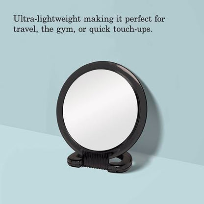 Diane Hand Mirror – Double-Sided 1X and 3X Magnification, Lightweight Portable Handheld Mirror with Handle, Ideal for Makeup, Shaving, & Everyday Beauty, Compact Size for Travel & Gym – 6" Diameter