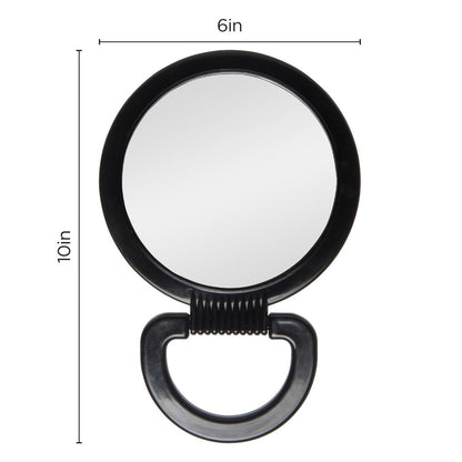 Diane Hand Mirror – Double-Sided 1X and 3X Magnification, Lightweight Portable Handheld Mirror with Handle, Ideal for Makeup, Shaving, & Everyday Beauty, Compact Size for Travel & Gym – 6" Diameter