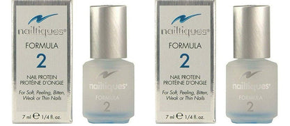 Nailtiques Nail Protein Formula 2 - Strengthening Treatment for Weak, Peeling Nails (Pack of 2, 0.13 oz Each) Avelisse