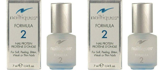 Nailtiques Nail Protein Formula 2 - Strengthening Treatment for Weak, Peeling Nails (Pack of 2, 0.13 oz Each) Avelisse