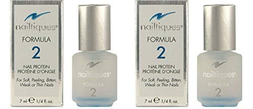 Nailtiques Nail Protein Formula 2 - Strengthening Treatment for Weak, Peeling Nails (Pack of 2, 0.13 oz Each) Avelisse