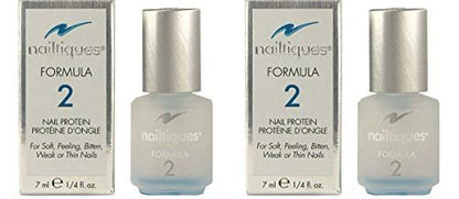 Nailtiques Nail Protein Formula 2 - Strengthening Treatment for Weak, Peeling Nails (Pack of 2, 0.13 oz Each) Avelisse