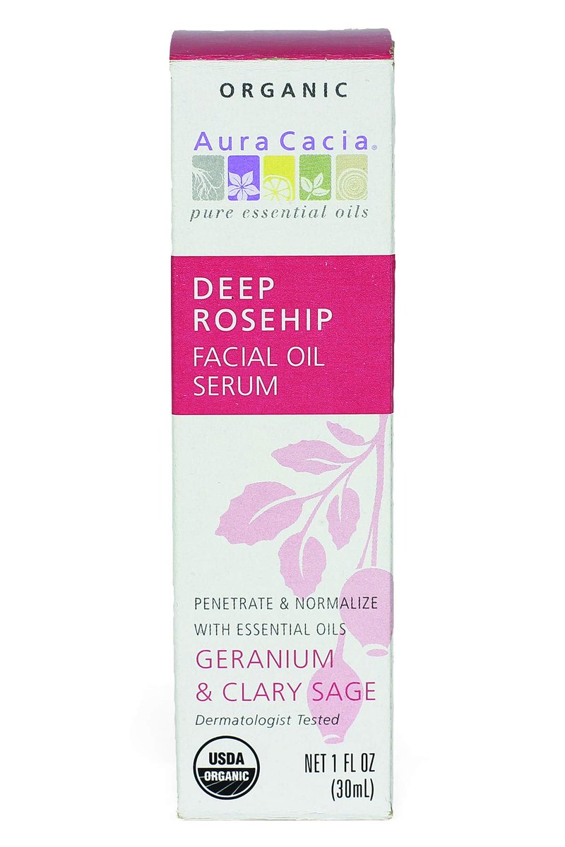 Aura Cacia Organic Deep Rosehip Facial Serum – 1 oz Soothing Moisture-Preserving Oil, Pure & Free from Synthetic Additives Avelisse