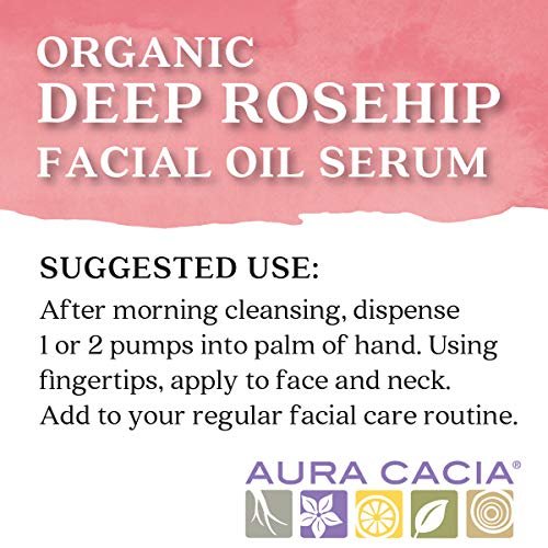 Aura Cacia Organic Deep Rosehip Facial Serum – 1 oz Soothing Moisture-Preserving Oil, Pure & Free from Synthetic Additives Avelisse
