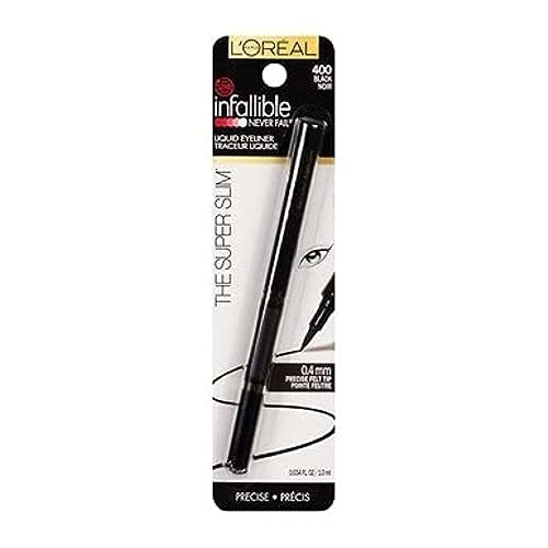 L'Oreal Paris Infallible Super Slim Long-Lasting Liquid Eyeliner - Ultra-Fine Felt Tip, Quick Drying Formula, Black, 1 Count - görsel 16