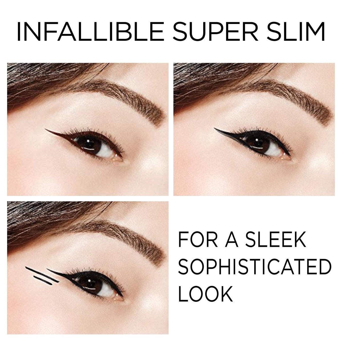 L'Oreal Paris Infallible Super Slim Long-Lasting Liquid Eyeliner - Ultra-Fine Felt Tip, Quick Drying Formula, Black, 1 Count - görsel 9
