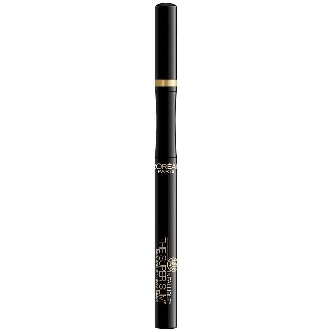 L'Oreal Paris Infallible Super Slim Long-Lasting Liquid Eyeliner - Ultra-Fine Felt Tip, Quick Drying Formula, Black, 1 Count - görsel 11