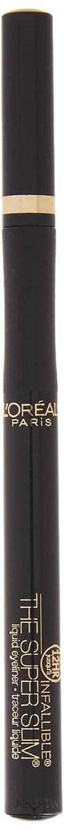 L'Oreal Paris Infallible Super Slim Long-Lasting Liquid Eyeliner - Ultra-Fine Felt Tip, Quick Drying Formula, Black, 1 Count