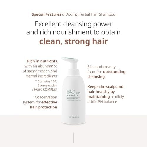 Atomy Herbal Hair Shampoo 500 ml - Sulfate-Free for Hair Growth, Dandruff & Oily Scalp - görsel 5