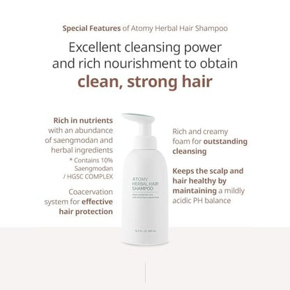Atomy Herbal Hair Shampoo 500 ml - Sulfate-Free for Hair Growth, Dandruff & Oily Scalp