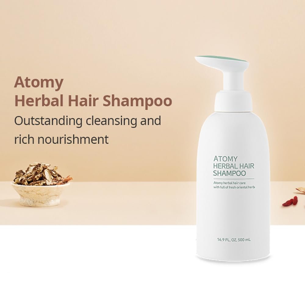Atomy Herbal Hair Shampoo 500 ml - Sulfate-Free for Hair Growth, Dandruff & Oily Scalp - görsel 12