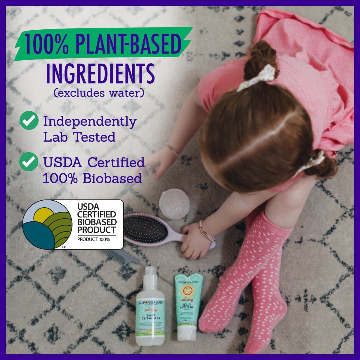 California Baby Calming Hair Gel for Kids - 100% Plant-Based, Medium-Hold, Lavender Scent, Hypoallergenic - 2.9 oz Avelisse
