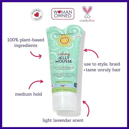 California Baby Calming Hair Gel for Kids - 100% Plant-Based, Medium-Hold, Lavender Scent, Hypoallergenic - 2.9 oz Avelisse