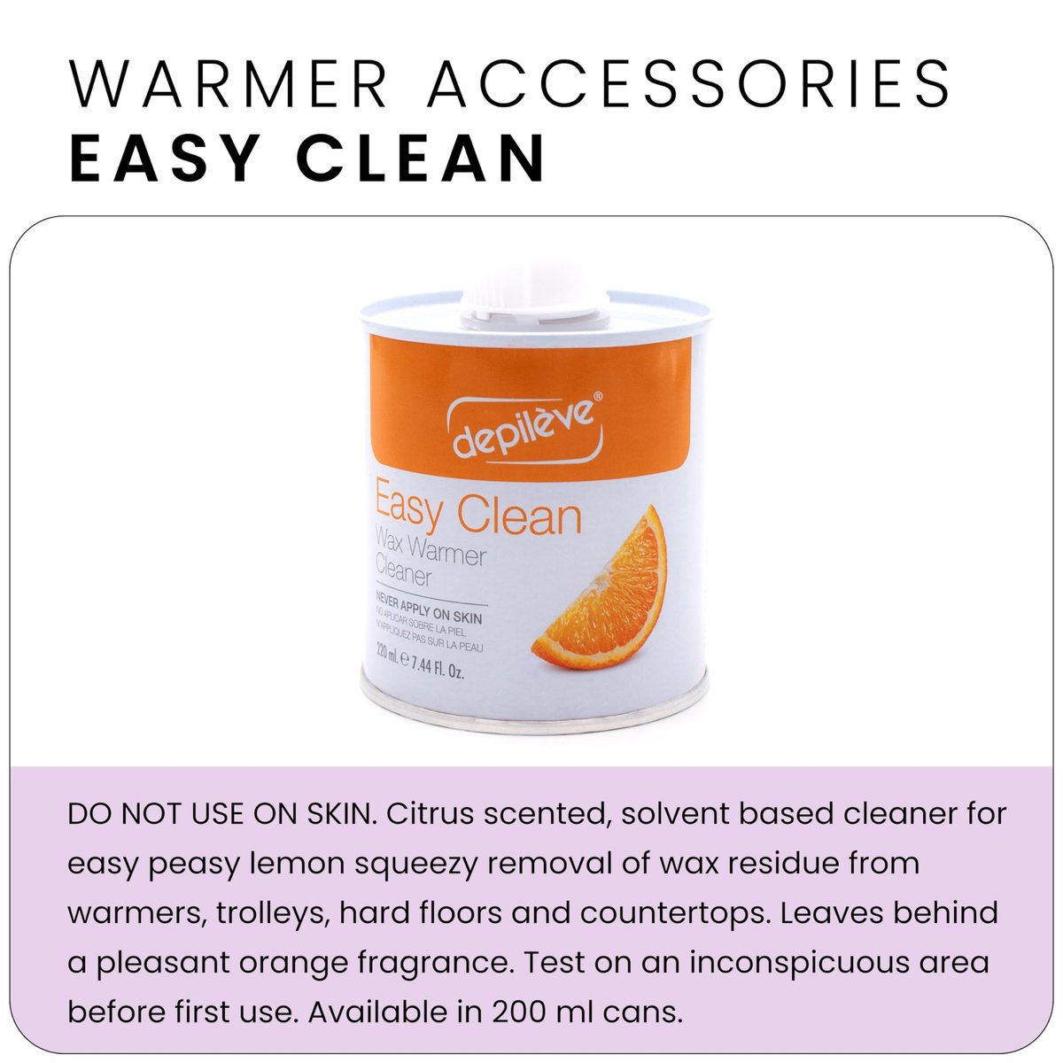 Depileve Easy Clean Citric Wax Cleaner and Remover for Warmers and Professional Equipment - Orange Scent - 7.7 oz - görsel 4