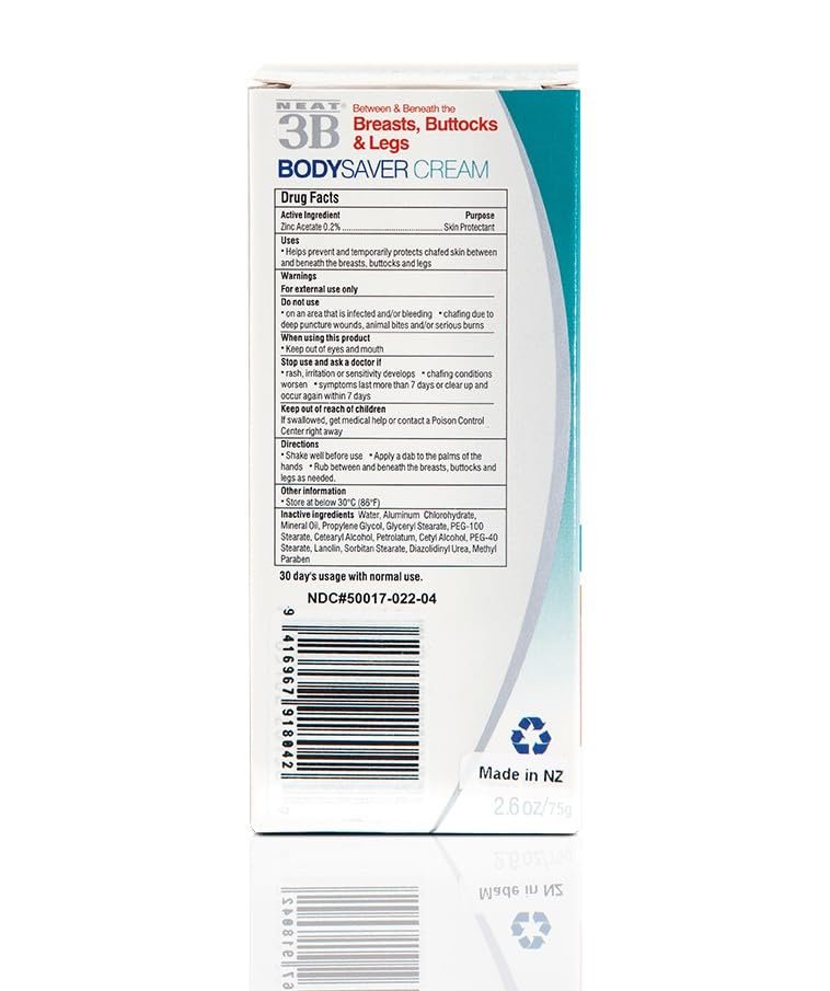 NEAT 3B Body Saver Anti-Chafe & Sweat Rash Cream - 2.6 oz - görsel 8