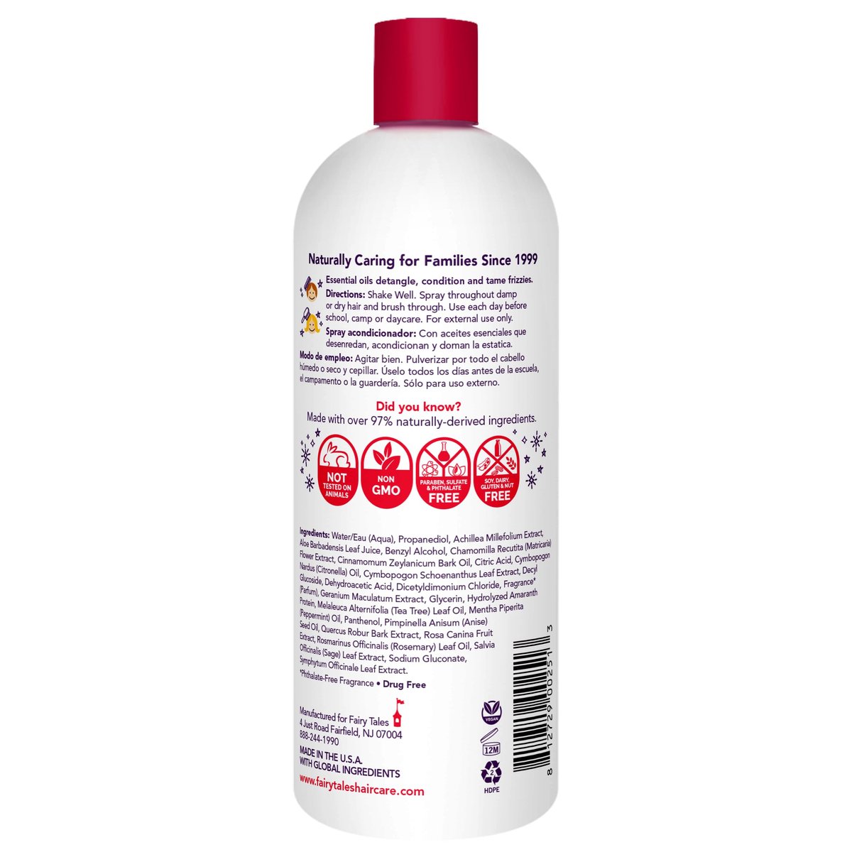 Fairy Tales Rosemary Repel Daily Kids Conditioning Spray Refill – 32 fl oz (Pack of 1) Avelisse